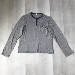 JAMES PERSE HENLEY T SHIRT STRIPED LONG SLEEVE PULLOVER MENS XL